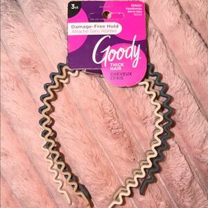 New 3ct Goody think hair damage free hold ouchless Headbands